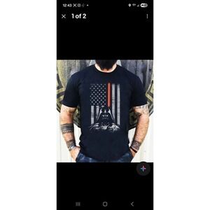 Canvas Star Wars American Flag Darth Vader Lightsaber T Shirt Tee